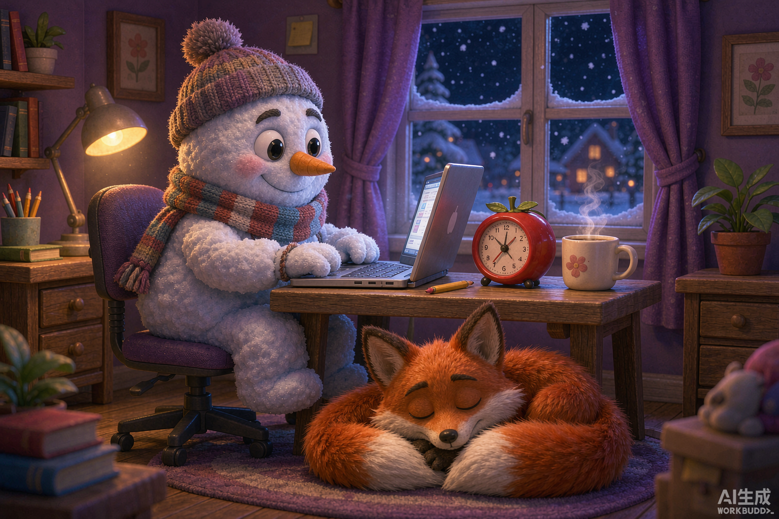 雪人在工作